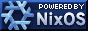 A 88x31 style image, picturing the Nix logo on the left and the text "Powered By NixOS" on the right.